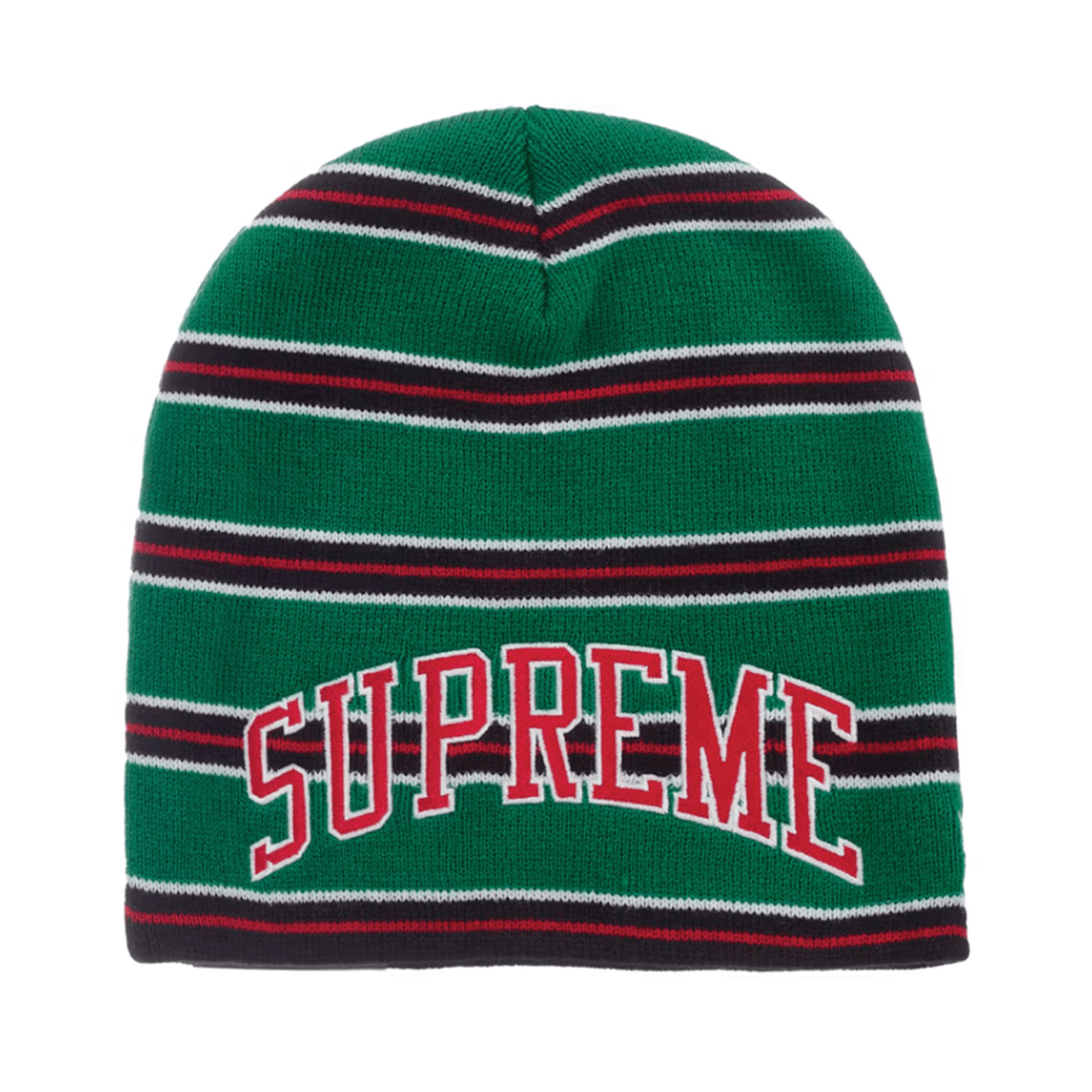 Supreme New Era Stripe Beanie Green