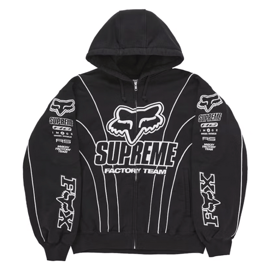 Supreme Fox Racing Zip Up Hooded Black