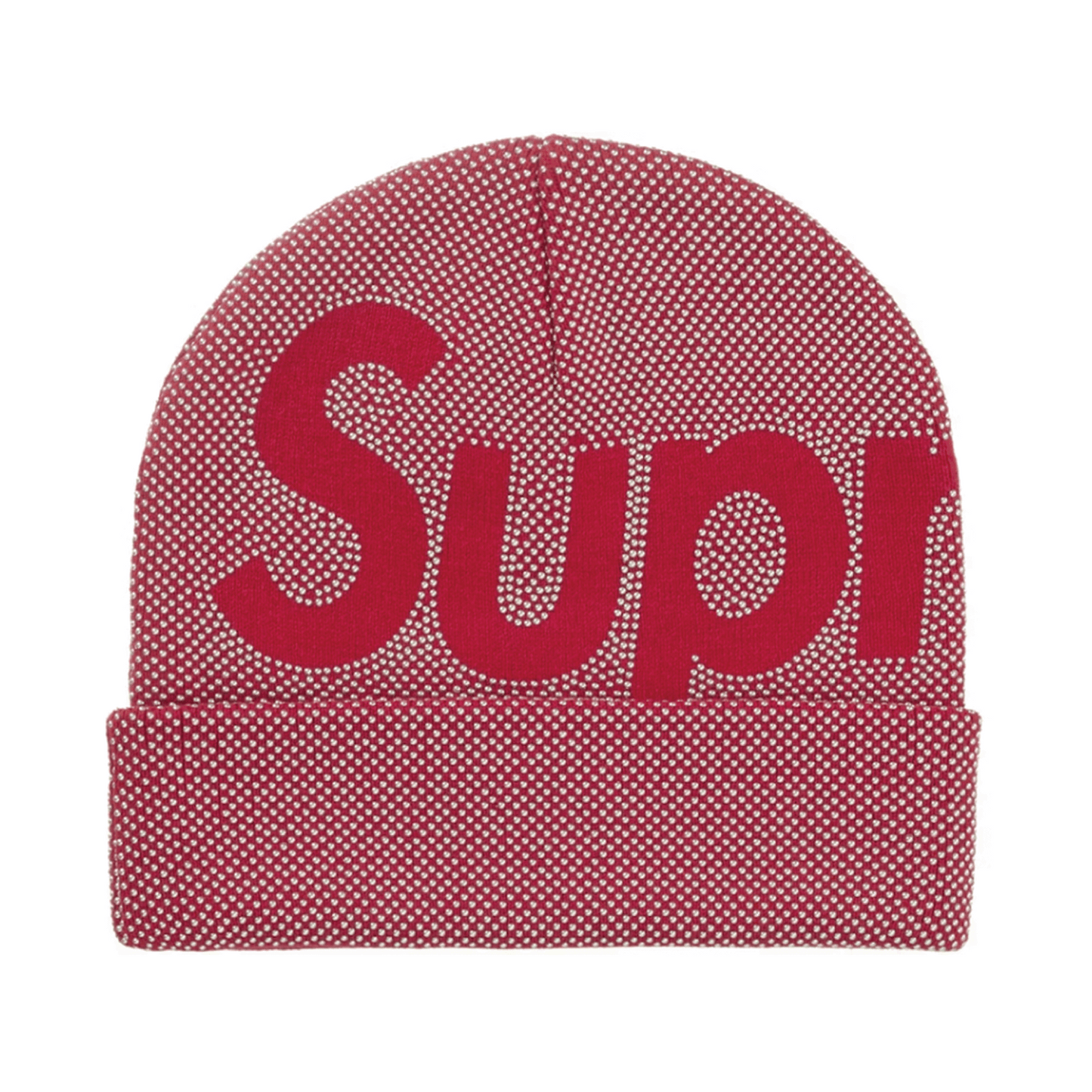 Supreme Studded Knockout Big Logo Beanie Red