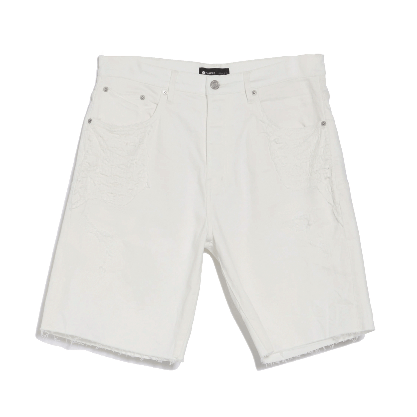 Purple Brand White Denim Shorts