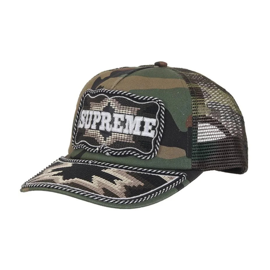 Supreme Western Embroidered Mesh 5-Back Panel Woodland Camo