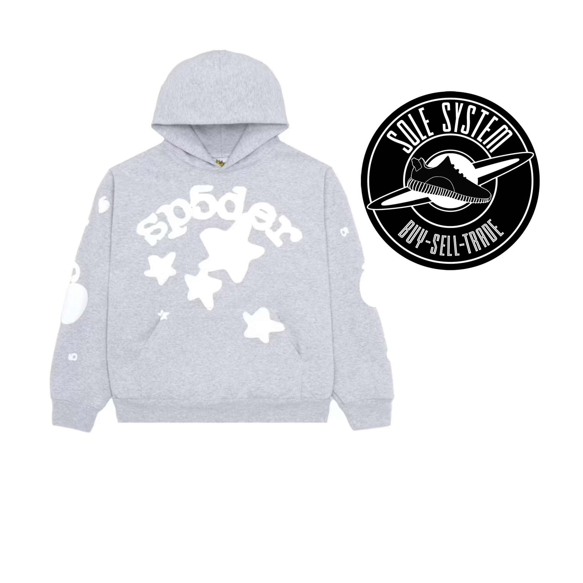 Sp5der Beluga Hoodie Heather Grey – Sole System Sp5der Beluga Hoodie Heather Grey – Sole System