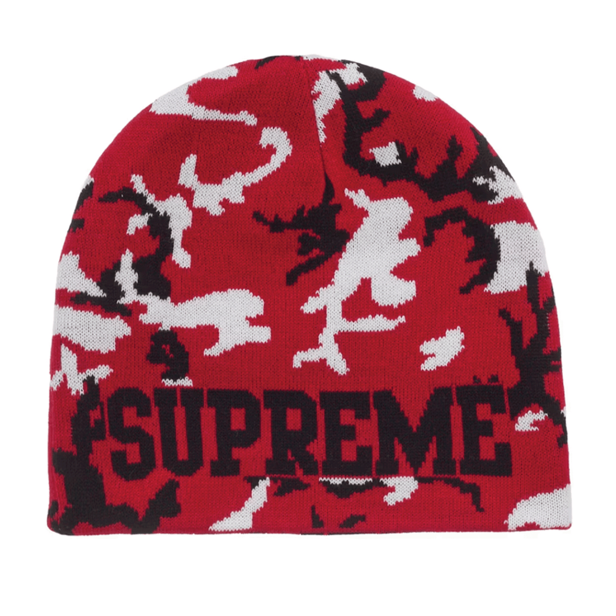 Supreme Reversible Camo Beanie Red