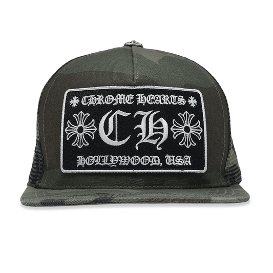Chrome Hearts Hollywood Trucker Hat Green Camo