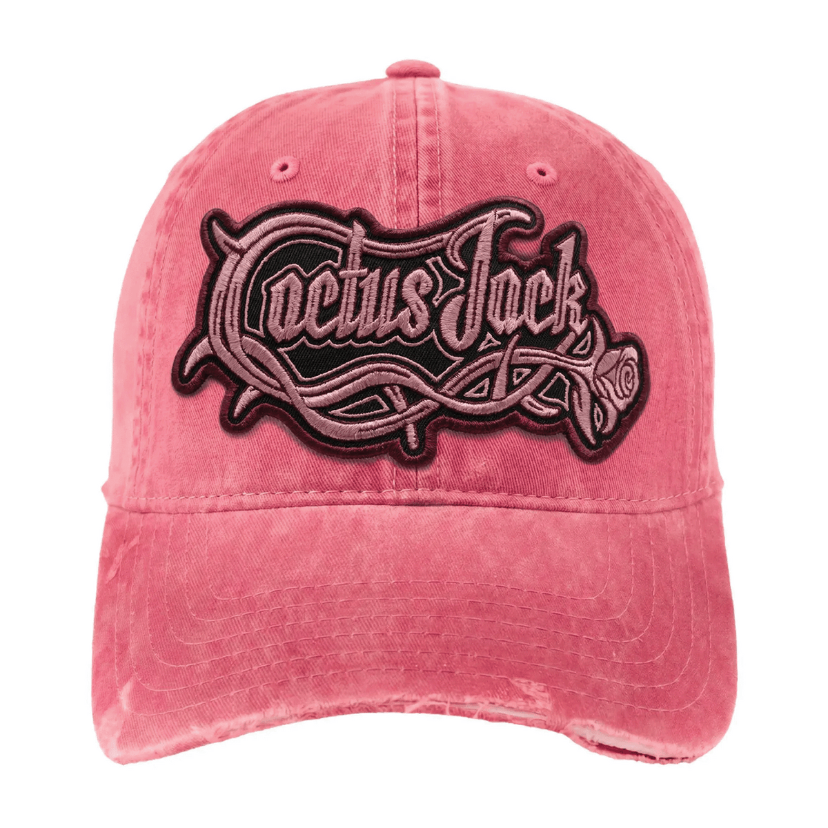 Cactus Jack Distressed Patch Logo Hat Pink