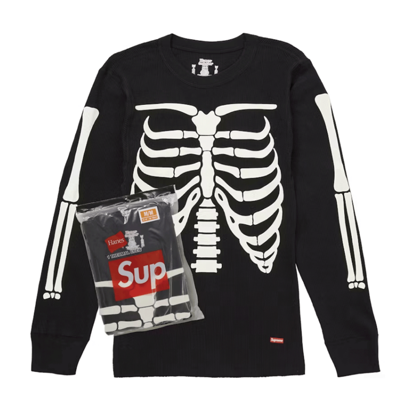 Supreme Hanes Bones Thermal Crew FW25 Black (1 Pack)