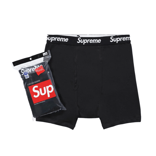 Supreme Hanes Boxer Briefs (4 Pack) Black