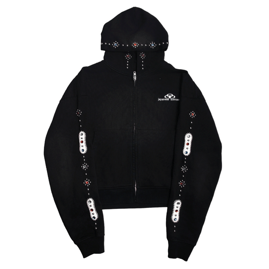 Japanese Sorrows Embellished Hoodie Black