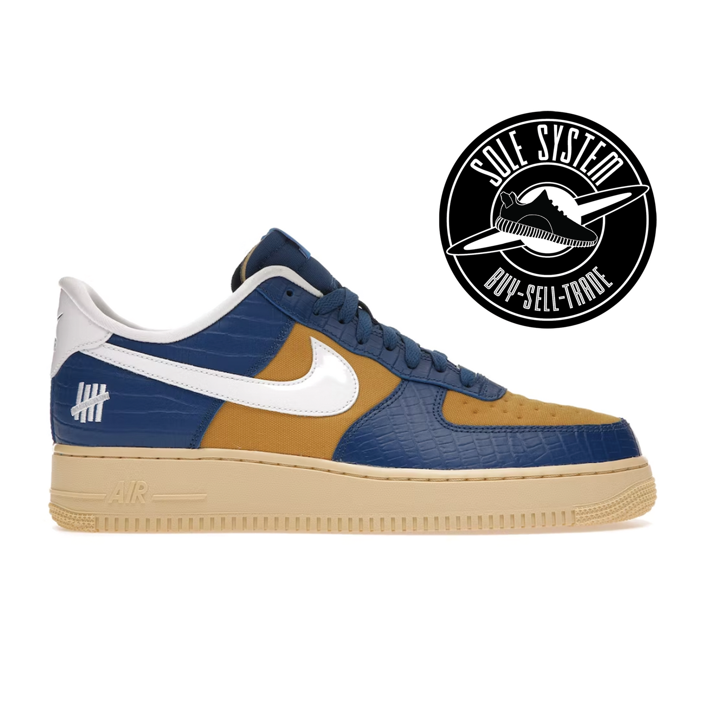 Nike Air Force 1 Low SP Undefeated 5 On It Blue Yellow Croc