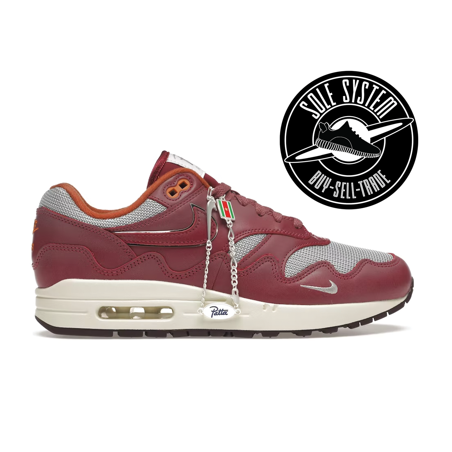 Nike Air Max 1 Patta Waves Rush Maroon (with Bracelet)